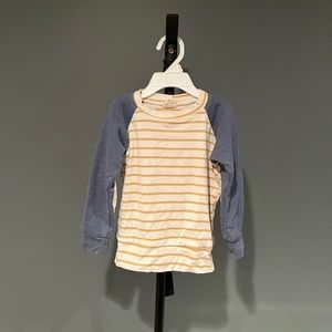 Lulu & Roo 2T Blue/Gold Stripe Long-sleeve Shirt